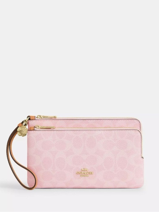 Coach Handbags - NWT! COACH Double Zip Wallet Powder Pink